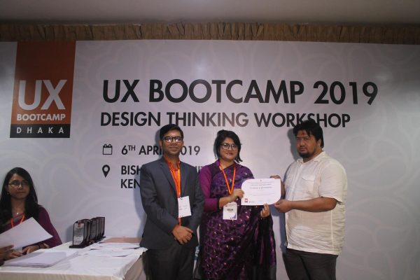 UX Boot Camp particapant receving certificate of participation