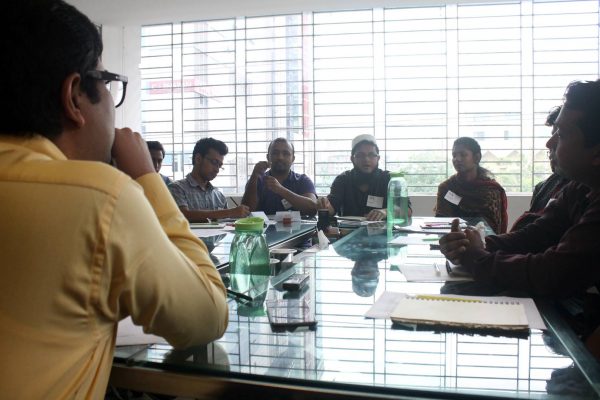 Participants of the focus group discussion at Onnorokom Group.