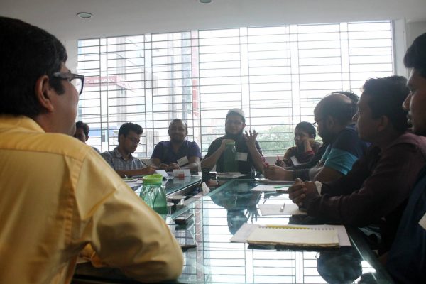 Participants of the focus group discussion at Onnorokom Group.