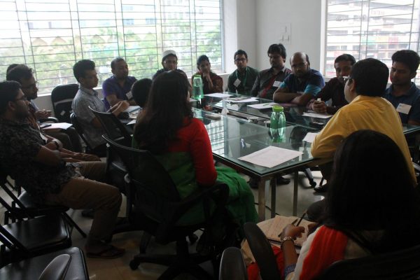Participants of the focus group discussion at Onnorokom Group.