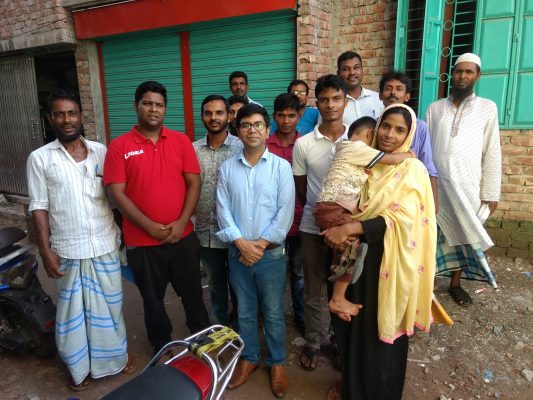 Wahid bin Ahsan with the WASH Entreprenures in Barguna.
