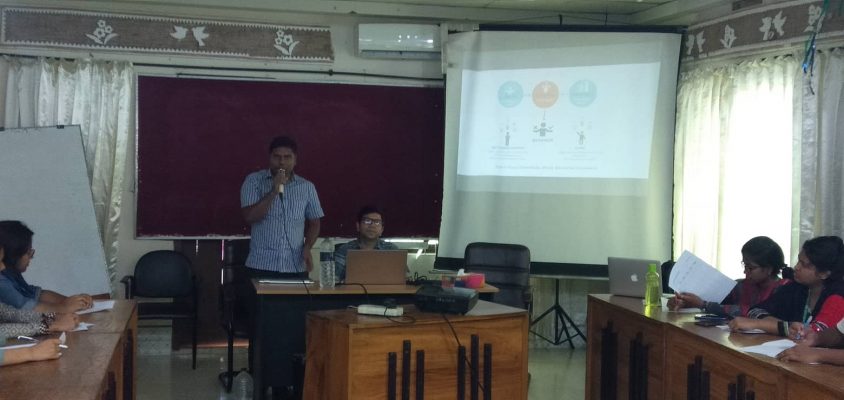 Md. Sadequr Rahman (Assistant Professor, Department of Sociology, University of Barishal) giving his speech to the field researchers in Barguna.