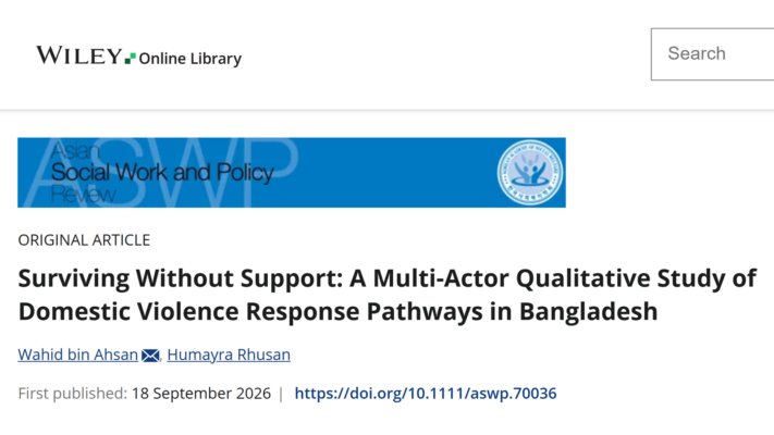 Userhub Researchers Publish Wiley Study on Domestic Violence Support Pathways in Bangladesh